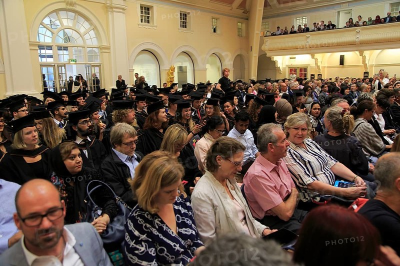 Audience at graduation ceremony, Goldsmiths College, University of London, England, UK