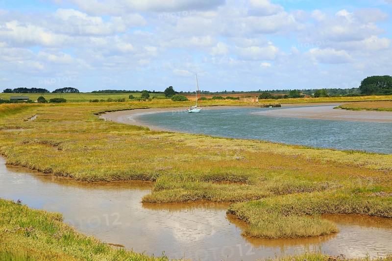 Butley Creek river landscape, Boyton, Suffolk, England, UK