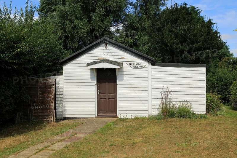 Small wooden chapel building, Boyton Mission, Boyton, Suffolk, England, UK built in 1929