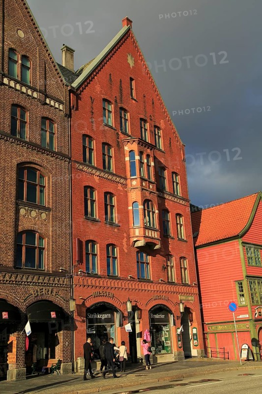 Historic Hanseatic League buildings Bryggen area, Bergen, Norway UNESCO World Cultural Heritage site