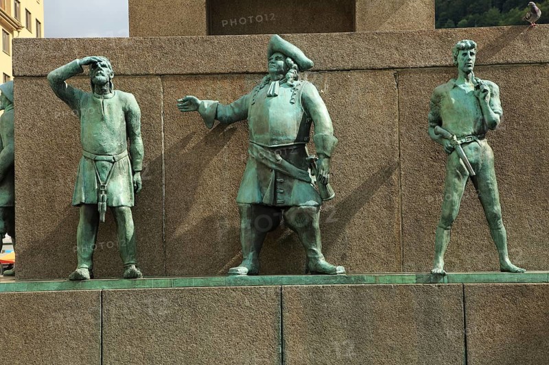 Detail of Sjomannsmonumentet, Seaman's Monument, by Dyre Vaa 1950, Torgallmenningen, Bergen, Norway, Europe