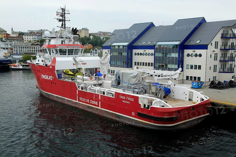 Thor Frigg research survey ship in harbour at Kristiansund, Romsdal county, Norway, Europe