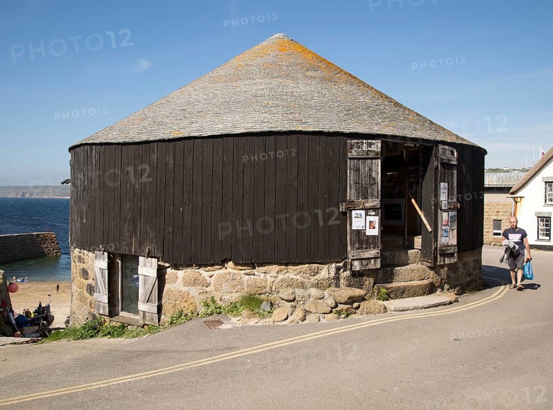 The Round House and Capstan gallery, Sennen Cove, Cornwall, England, UK