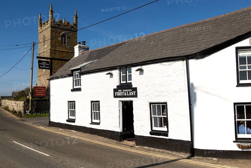 The Famous First and Last pub, Sennen village, Land's End, Cornwall, England, UK