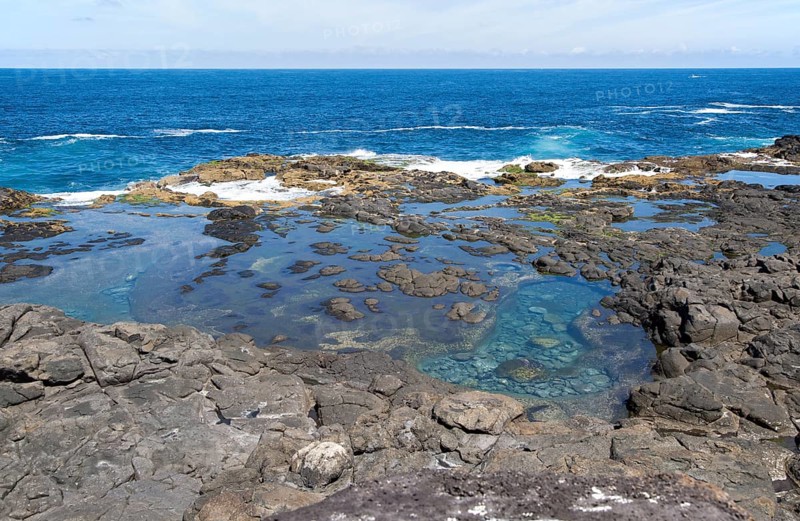 Atlantic coast in south west corner, Los Charcones, Caleta Negra bay, near Playa Blanca, Lanzarote, Canary islands, Spain, Europe