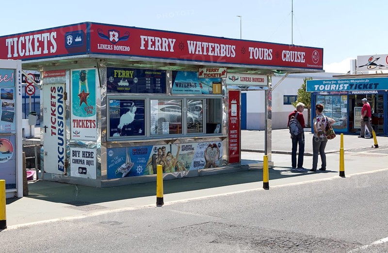 Tourist ticket office for ferries, trips, tours, Playa Blanca, Lanzarote, Canary Islands, Spain, Europe