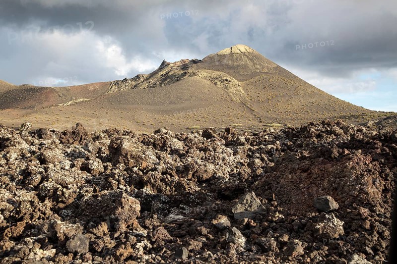 Volcanic landscape Parque Nacional de Timanfaya, national park, Lanzarote, Canary Islands, Spain, Mount Pico Partido, Europe