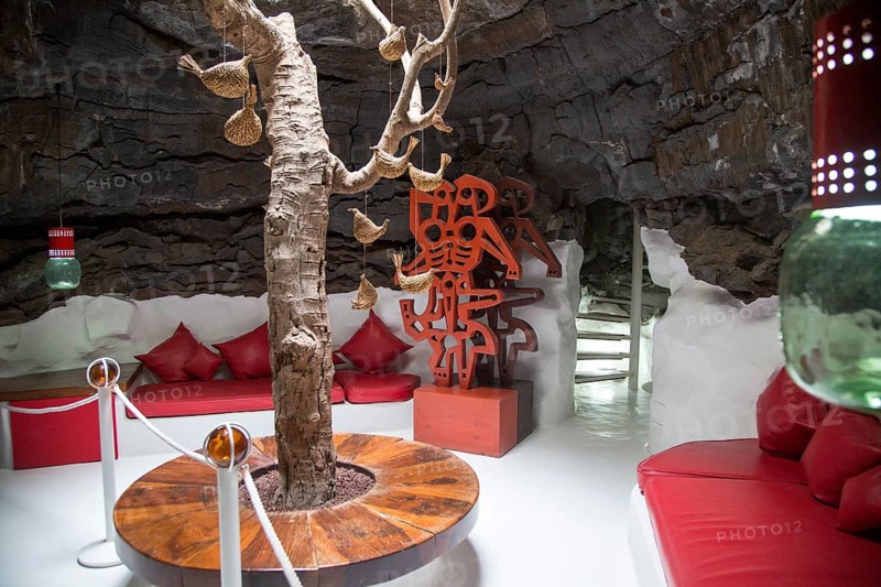 Room in volcanic lava bubble Fundación César Manrique, Taro de Tahíche, Lanzarote, Canary islands, Spain, Europe