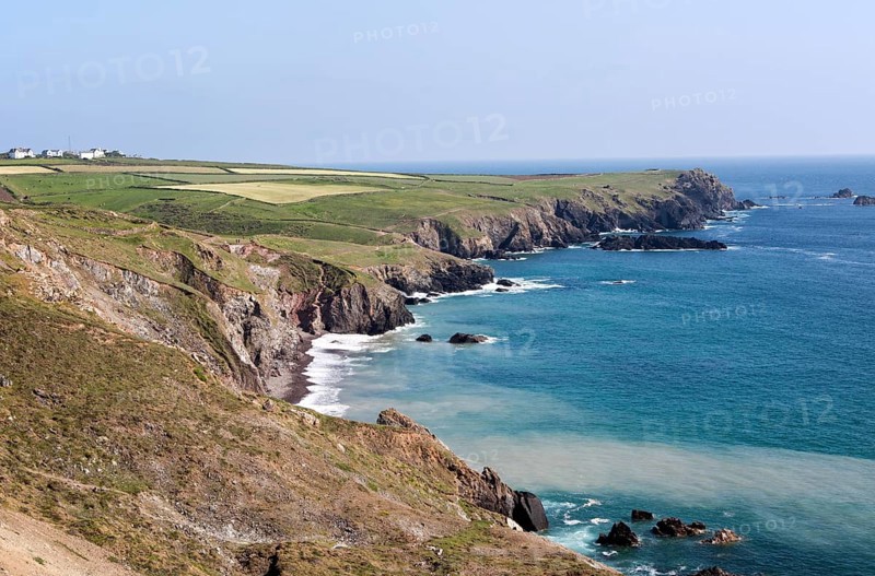 Coastal scenery erosive coast headland, Lizard Point, Lizard peninsula, Cornwall, England, UK