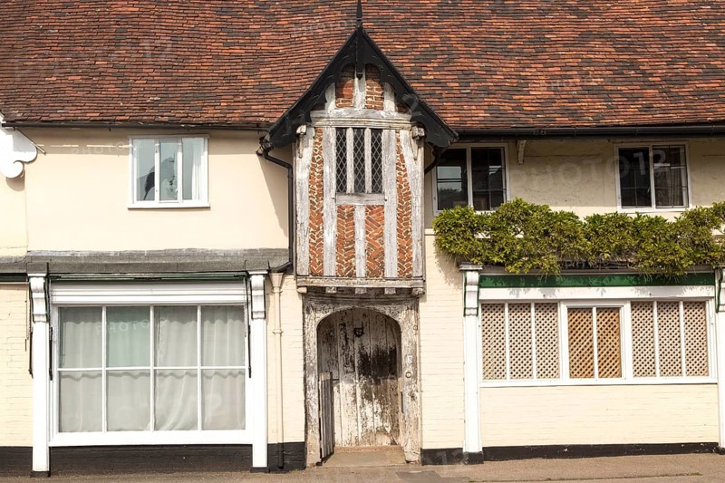 Historic Tudor buildings, Debenham, Suffolk, England, UK