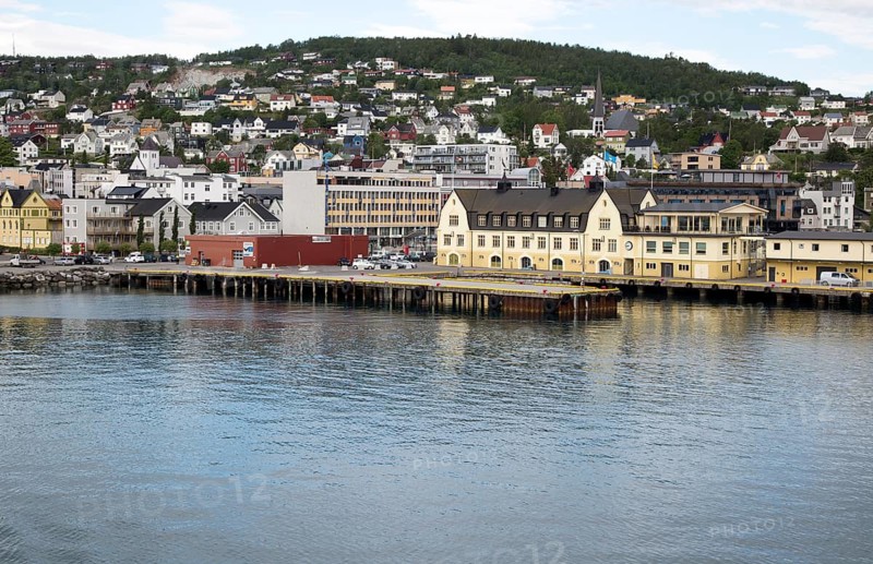 Port and town of Harstad, Hinnoya island, Troms county, Norway, Europe