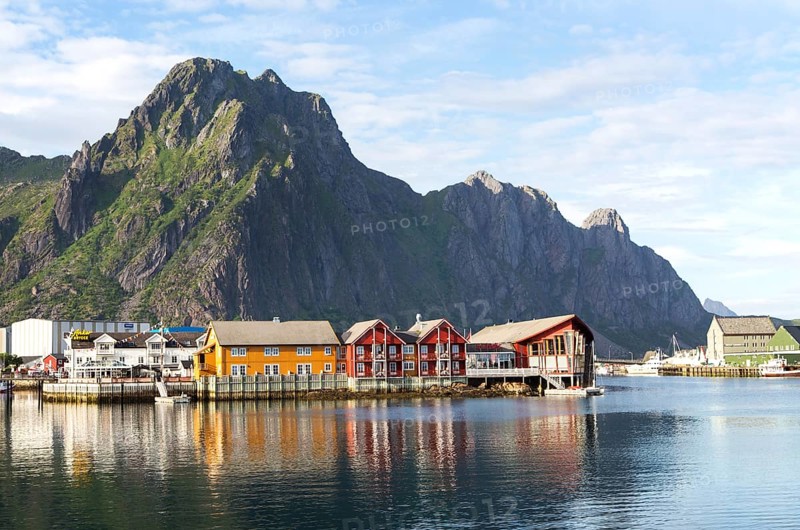 Harbour at Svolvaer, Lofoten Islands, Nordland, Norway, Europe