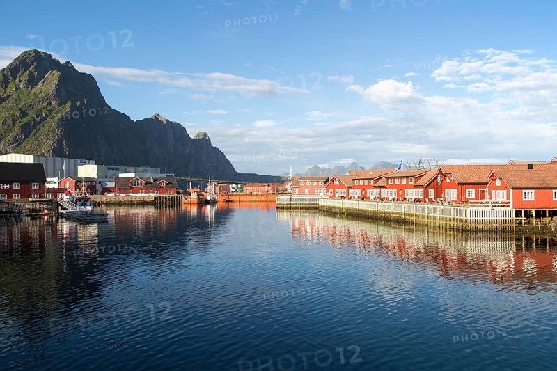 Traditional building style at Scandic Hotel, Svolvaer, Lofoten Islands, Nordland, Norway, Europe