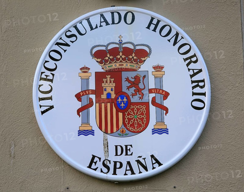 Spanish Honorary Consul sign, Trondheim, Norway, Europe