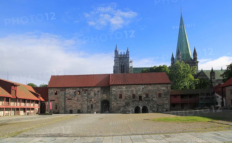 Cathedral and Armoury museum, National Military Museum, Archbishop's Palace Trondheim, Norway, Europe