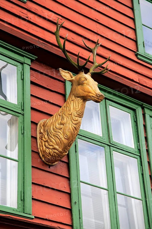 Historic Hanseatic League wooden buildings Bryggen area, Bergen, Norway UNESCO World Cultural Heritage site