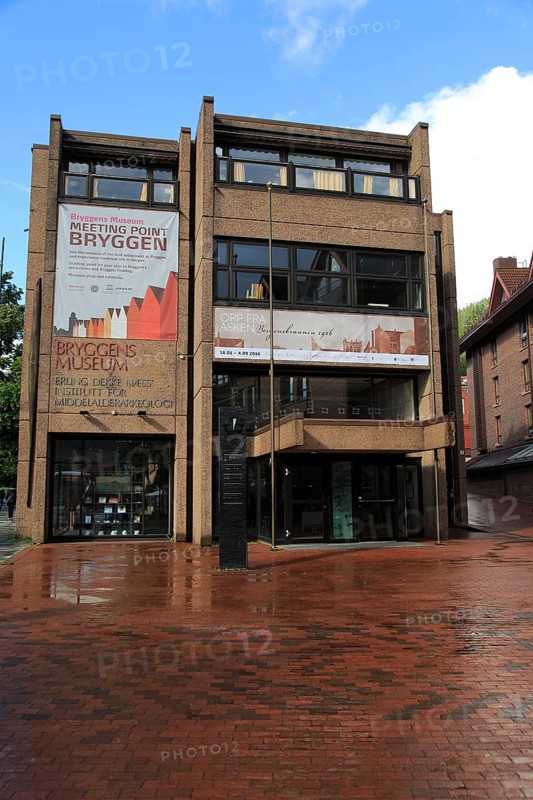 Bryggens museum Bryggen meeting point building, city of Bergen, Norway, Europe