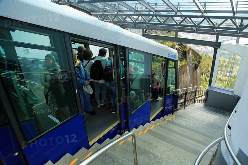 Floibanen funicular railway train carriage, Bergen, Norway, Europe