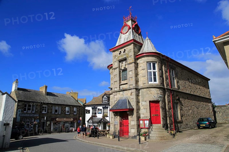 Historic building Marazion town hall village square, Cornwall, England, UK