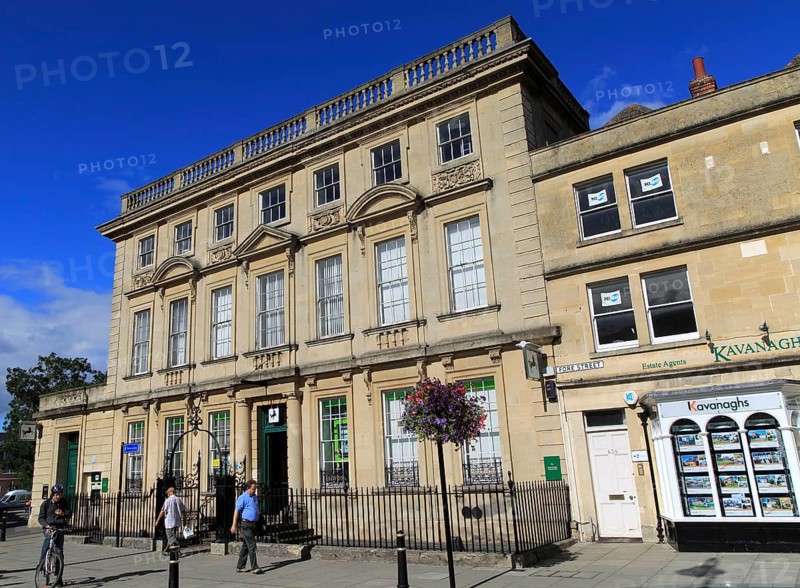Historic buildings in town centre of Trowbridge, Wiltshire, England, UK