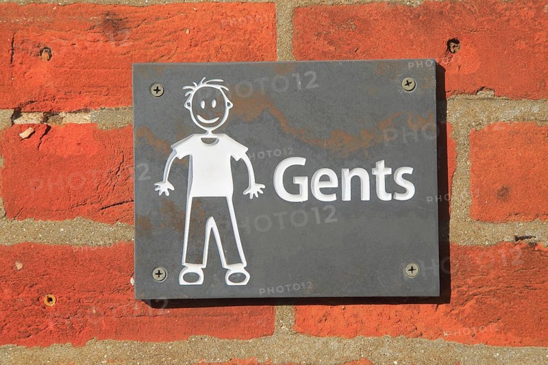 Gents toilet sign, UK
