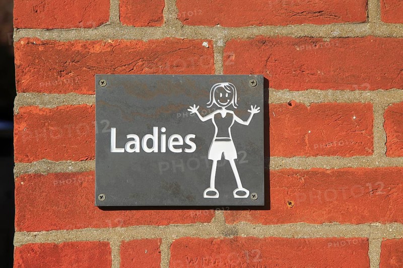 Ladies toilet sign, UK
