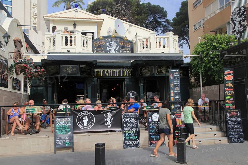 The White Lion British pub, Levante beach, Benidorm, Alicante province, Spain, Europe