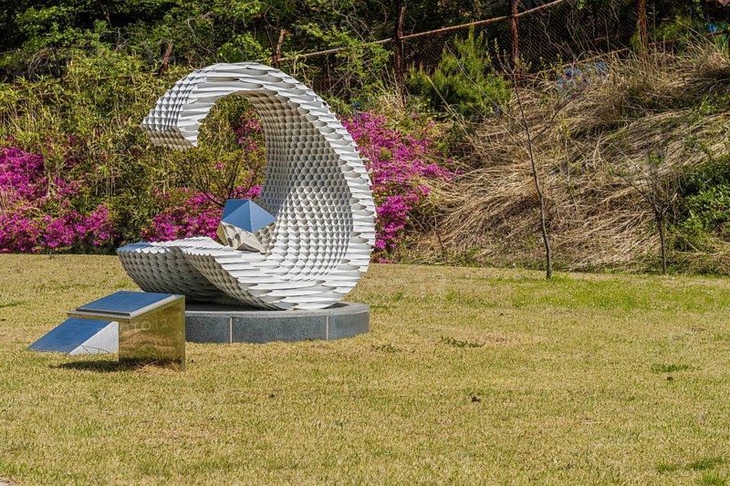 Artwork commemorating Inter-Korean Joint Declaration at DMZ Unification Park in Goseong, South Korea, Asia