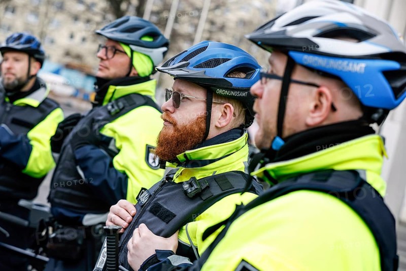Employees of the bicycle squadron of the public order office. The bicycle squadron of the public order office in Mitte has a fleet of 20 bicycles at its disposal, Berlin, 22.01.2024