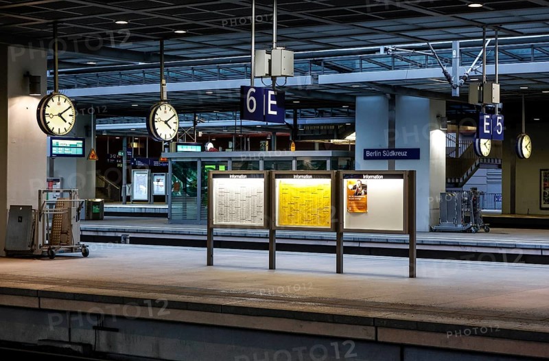 Empty platforms at Südkreuz station. The fourth train drivers' strike by the German Train Drivers' Union, GDL, on Deutsche Bahn's passenger services has begun, Berlin, 24 January 2024