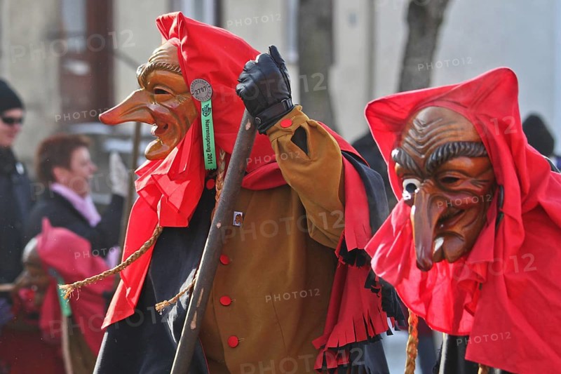 Witch figures, parade of the Swabian-Alemannic carnival in Villingen-Schwenningen, Baden-Württemberg, Germany, Europe