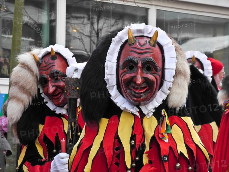 Mask, parade of the Swabian-Alemannic carnival in Villingen-Schwenningen, Baden-Württemberg, Germany, Europe