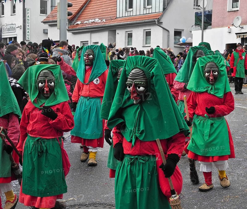 The Sauerwasenhexe, parade of the Swabian-Alemannic carnival in Villingen-Schwenningen, Baden-Württemberg, Germany, Europe