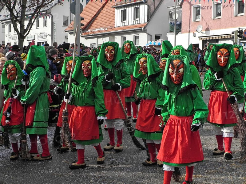 The witches, parade of the Swabian-Alemannic carnival in Villingen-Schwenningen, Baden-Württemberg, Germany, Europe