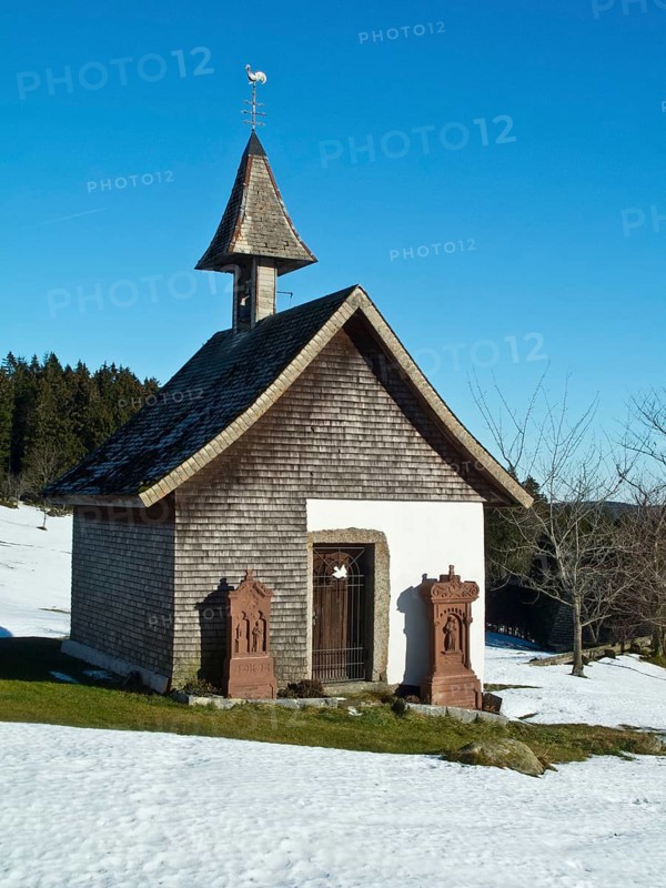 Court chapel of the Schänzlehof, Winter, Triberg, Black Forest, Baden-Württemberg, Germany, Europe