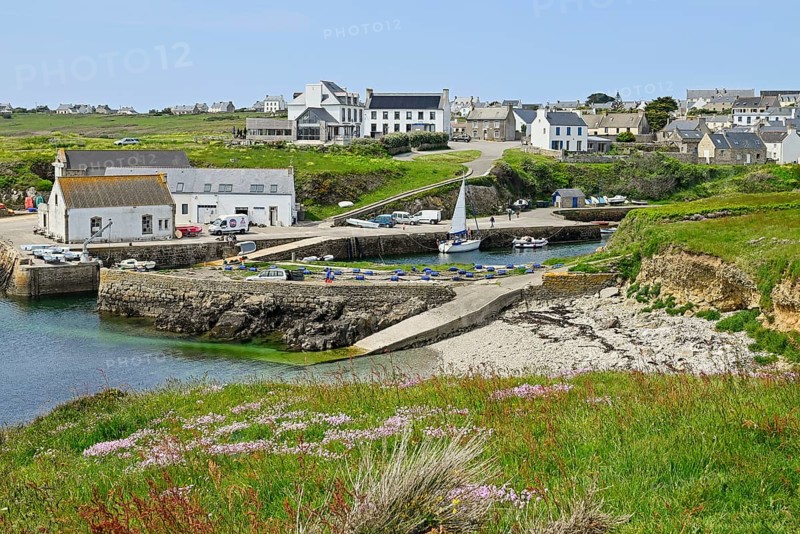 The small inland harbour of Lampaul, Ouessant Island, Finistère, Brittany, France, Europe