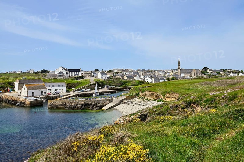 The small inland harbour of Lampaul, Ouessant Island, Finistère, Brittany, France, Europe