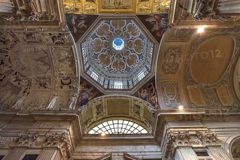 Dome of the church of San Pietro ion Banchi, consecrated in 1585, Piazza Banchi Genoa, Italy, Europe