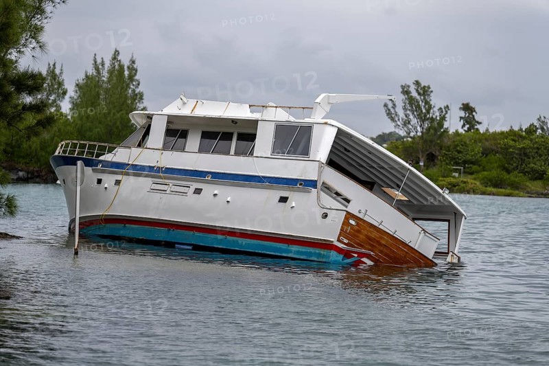 Shipwreck after Hurricane Bermuda