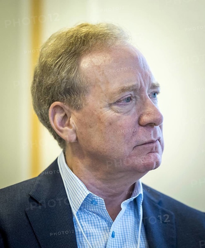 Brad Smith, President and Vice Chairman of Microsoft, pictured during the World Economic Forum in Davos