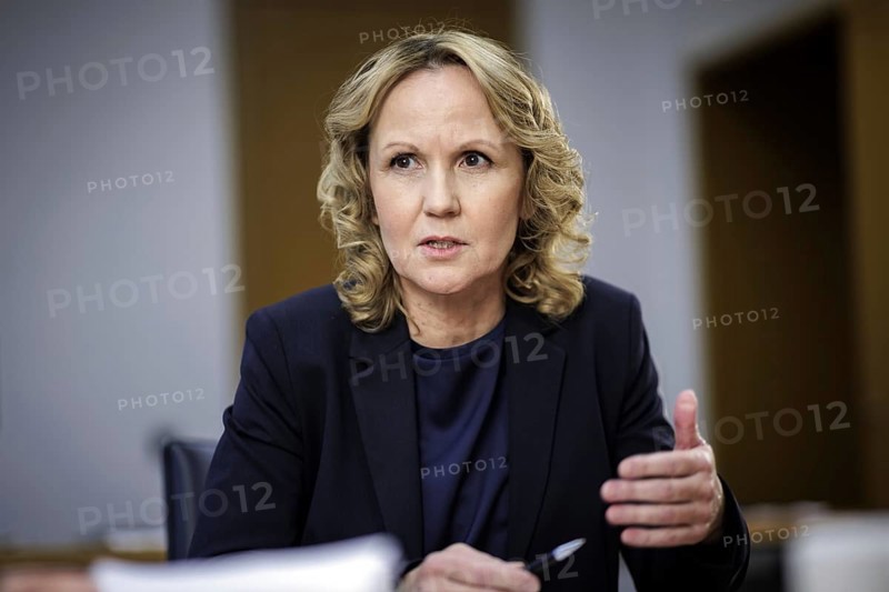 Steffi Lemke, Federal Minister for the Environment, Nature Conservation, Nuclear Safety and Consumer Protection (Alliance 90/The Greens), recorded during an interview in Berlin, 11 January 2024
