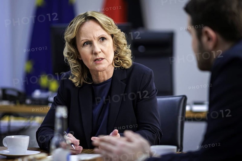 Steffi Lemke, Federal Minister for the Environment, Nature Conservation, Nuclear Safety and Consumer Protection (Alliance 90/The Greens), recorded during an interview in Berlin, 11 January 2024