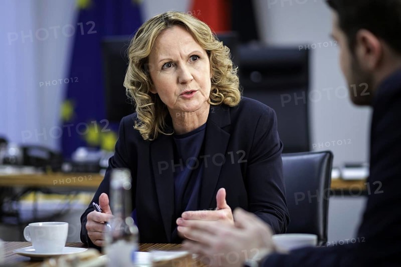 Steffi Lemke, Federal Minister for the Environment, Nature Conservation, Nuclear Safety and Consumer Protection (Alliance 90/The Greens), recorded during an interview in Berlin, 11 January 2024