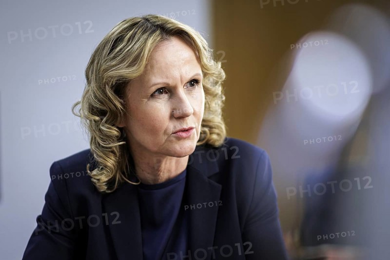 Steffi Lemke, Federal Minister for the Environment, Nature Conservation, Nuclear Safety and Consumer Protection (Alliance 90/The Greens), recorded during an interview in Berlin, 11 January 2024