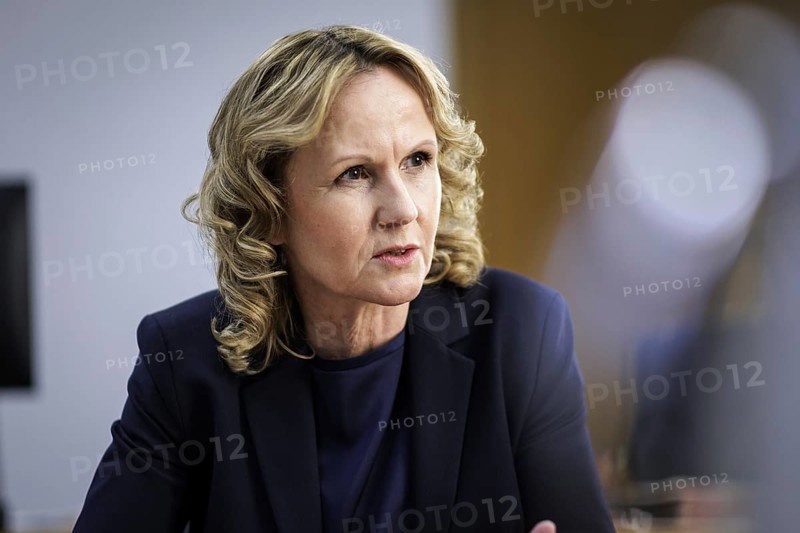 Steffi Lemke, Federal Minister for the Environment, Nature Conservation, Nuclear Safety and Consumer Protection (Alliance 90/The Greens), recorded during an interview in Berlin, 11 January 2024