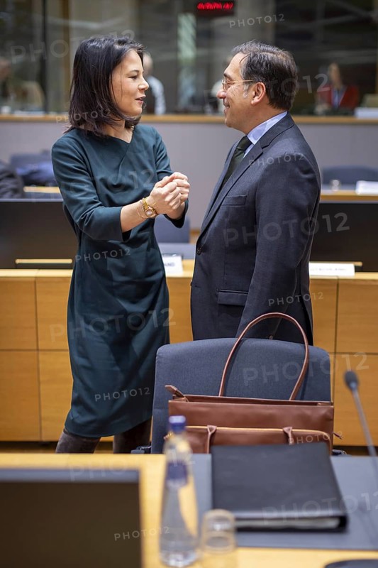Annalena Bärbock, (Green) Federal Foreign Minister, takes part in the Council on Foreign Relations. Here with the Foreign Minister of Spain Jose Manuel Albares. Brussels, 22.01.2024. Photographed on behalf of the Federal Foreign Office