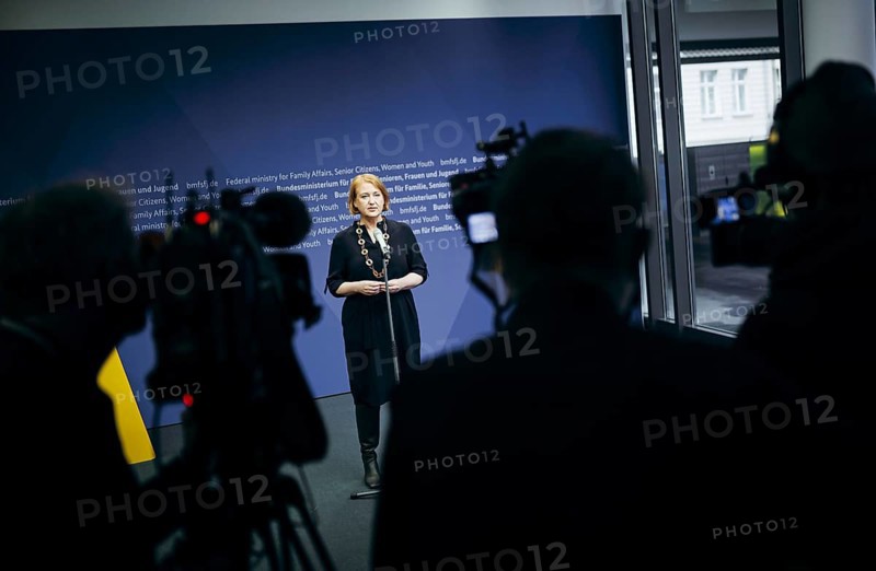 Lisa Paus (Alliance 90/The Greens), Federal Minister for Family Affairs, Senior Citizens, Women and Youth, photographed during a press statement on the subject of pavement reinforcement after a cabinet meeting in Berlin, 24 January 2024. Photographed on behalf of the Federal Ministry for Family Affairs, Women and Youth (BMFSFJ)