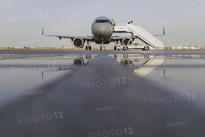 Aircraft A321 of the air force, photographed during an unscheduled stop in Jeddah, 24 January 2024. The flight with the German Foreign Minister on board had to make a stopover in Jeddah due to a lack of overflight permission through Eritrean airspace. Bärbock is visiting Djibouti, Kenya and South Sudan as part of her trip to East Africa / Photographed on behalf of the Federal Foreign Office