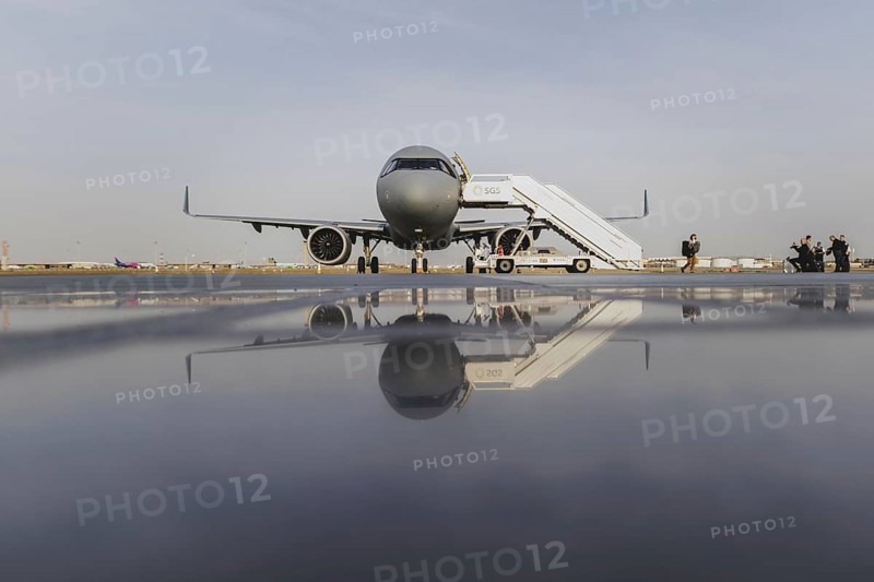 Aircraft A321 of the air force, photographed during an unscheduled stop in Jeddah, 24 January 2024. The flight with the German Foreign Minister on board had to make a stopover in Jeddah due to a lack of overflight permission through Eritrean airspace. Bärbock is visiting Djibouti, Kenya and South Sudan as part of her trip to East Africa / Photographed on behalf of the Federal Foreign Office