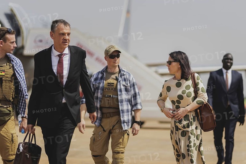 Annalena Bärbock (Alliance 90/The Greens), Federal Foreign Minister, photographed after arriving in Juba, 26 January 2024. Bärbock is visiting Kenya and South Sudan as part of her trip to East Africa / Photographed on behalf of the Federal Foreign Office
